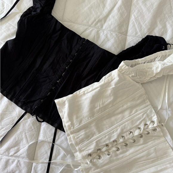 Kendall & Kylie Black and White Lace-Up Tops - Picture 2 of 4